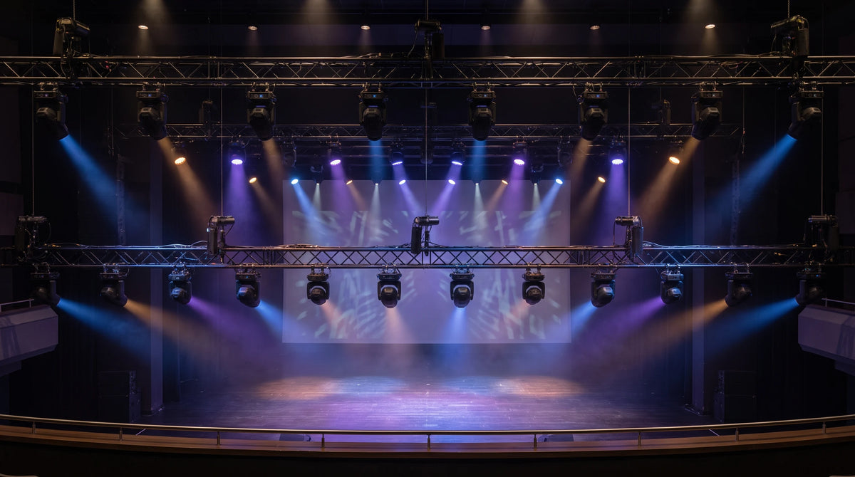 HUSHAN_STAGE_SCENE_20260720|iot-3in1-moving-head-wl-200sl|auditorium-beam-scene|WL-200SL auditorium moving-head lighting application scene|broad AI application scene; no product close-up or inferred product exterior