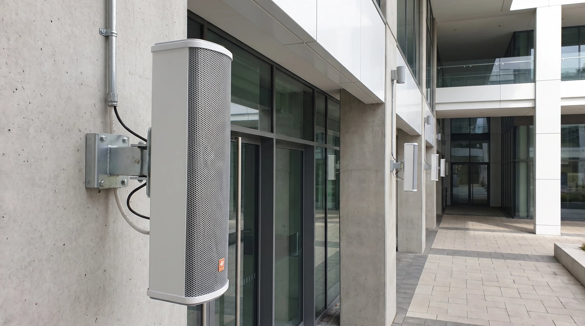 HUSHAN_PUBLIC_ADDRESS_20260720|outdoor-column-speaker-gb-530|ai-scene|GB-530 AI-assisted application scene based on real product reference