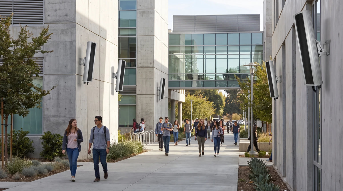 HUSHAN_PUBLIC_ADDRESS_20260720|outdoor-ip-column-speaker-sz-b30ip|ai-scene|SZ-B30IP AI-assisted application scene based on real product reference