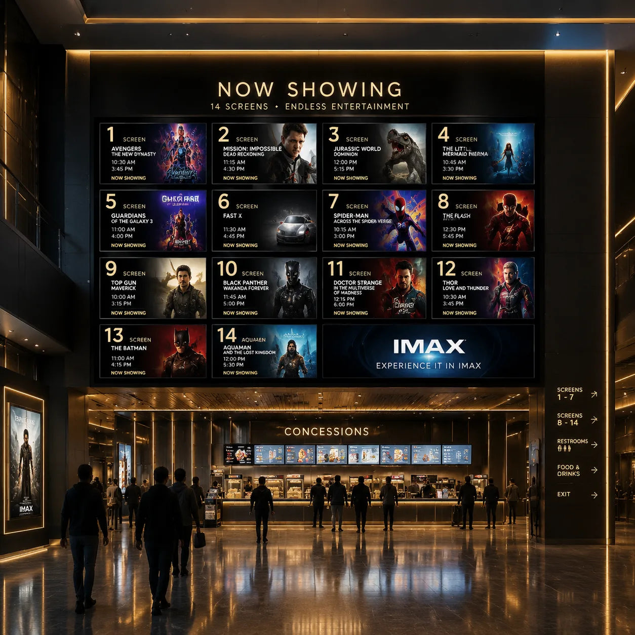 Representative CityPlex 14-Screen Multiplex application