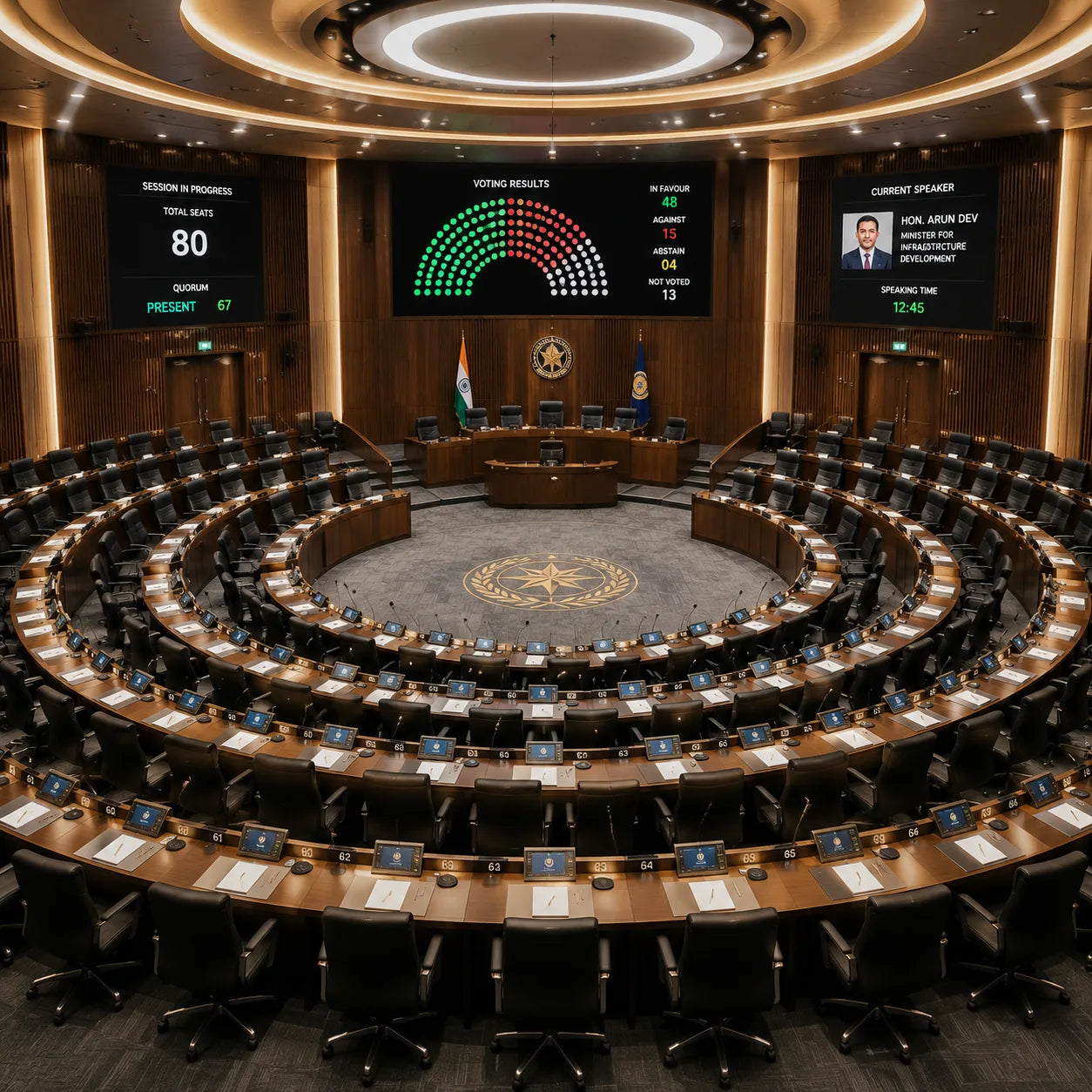 Representative Municipal Council Chamber — 80-Seat Hybrid application